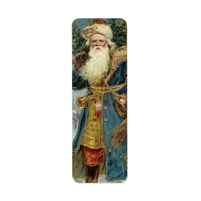 Vintage Christmas, Victorian Santa Claus with Tree (Front)