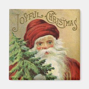 Vintage Christmas, Victorian Santa Claus with Tree Magnet