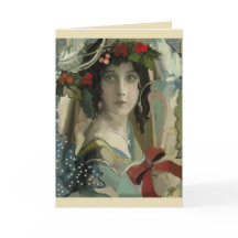 Vintage Christmas Victorian Woman Personalize