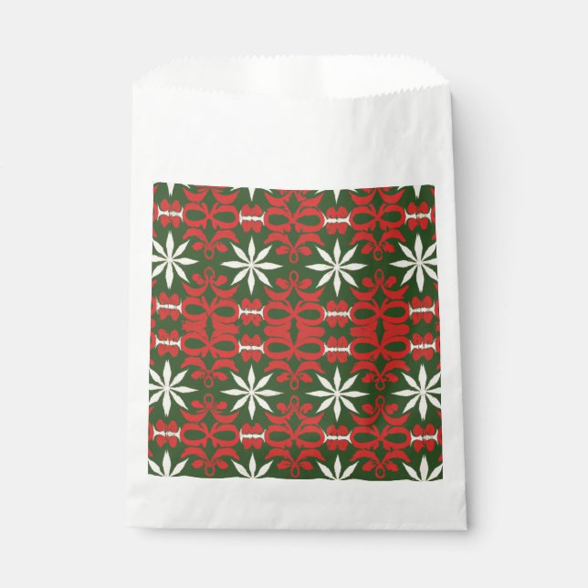 Vintage Christmas/winter patterned Favour Bag (Front)