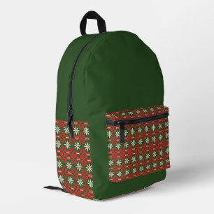 Vintage Christmas/winter patterned Printed Backpack