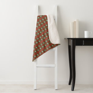 Vintage Christmas/winter patterned  Sherpa Blanket