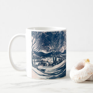 Vintage Christmas, Winter Snow Mountain Landscape  Coffee Mug