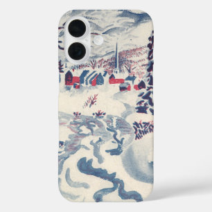 Vintage Christmas, Winter Village Snowscape Snow iPhone 16 Case