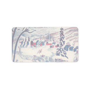 Vintage Christmas, Winter Village Snowscape Snow Label