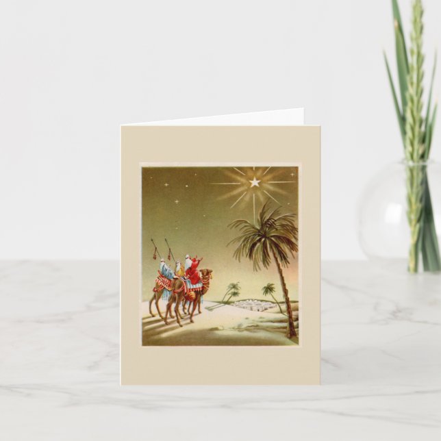 Vintage Christmas Wise Men Holiday Card (Front)