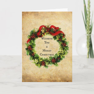 Vintage Christmas Wishes Holiday Card