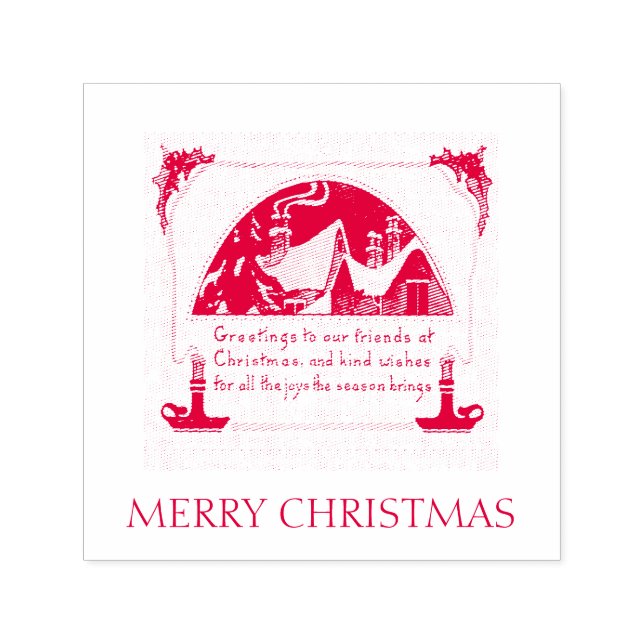 VINTAGE CHRISTMAS WISHES RUBBER STAMP (Design)