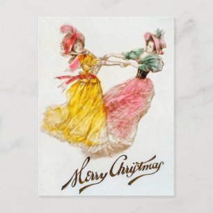 Vintage Christmas Women Dancing (1900) Holiday