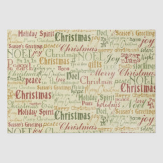 Vintage Christmas Word Art Tissue Paper