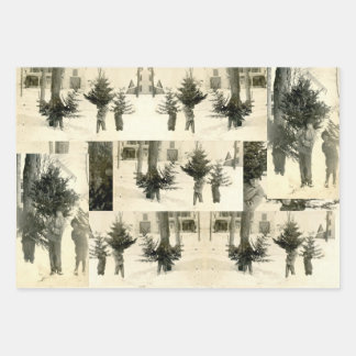 Vintage Christmas Wrapping Paper Sheet