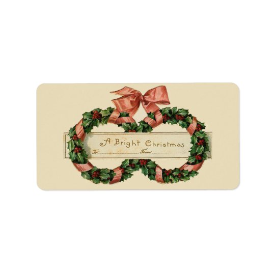 Vintage Christmas Wreaths Gift Tag Avery Label