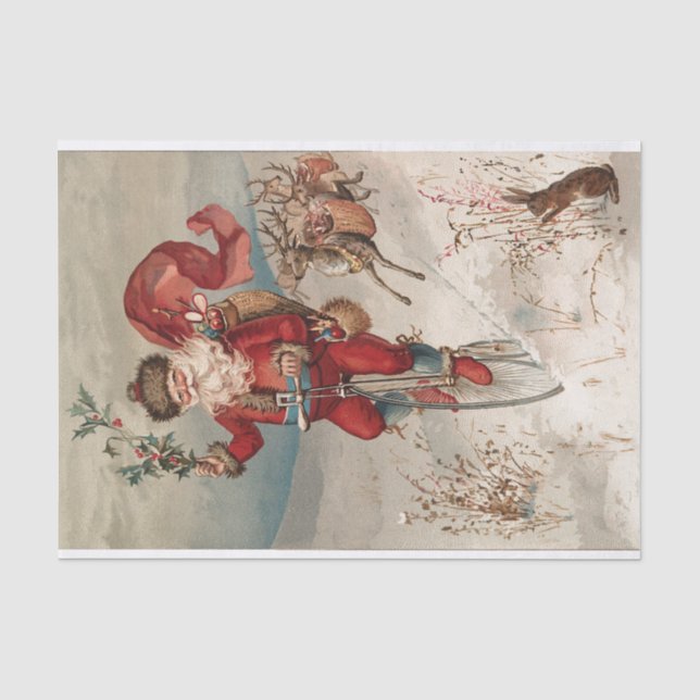 Vintage Christmas Yule Holiday Tissue Paper (Front)