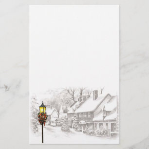 Vintage ChristmasTown Stationery