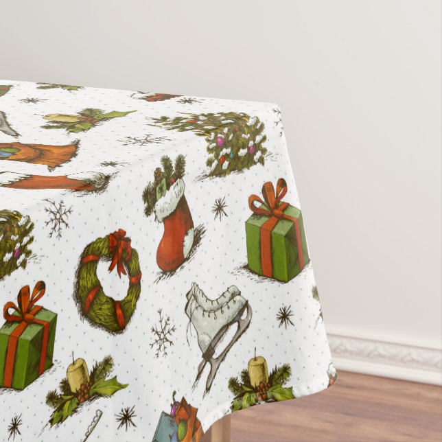 Vintage Chrsitmas Tablecloth (In Situ)