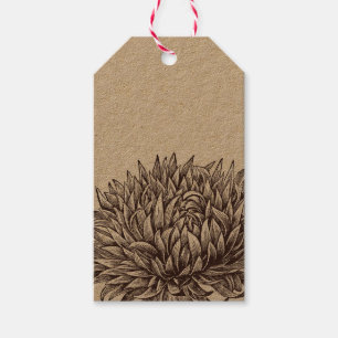 Vintage Chrysanthemum Kraft Tag