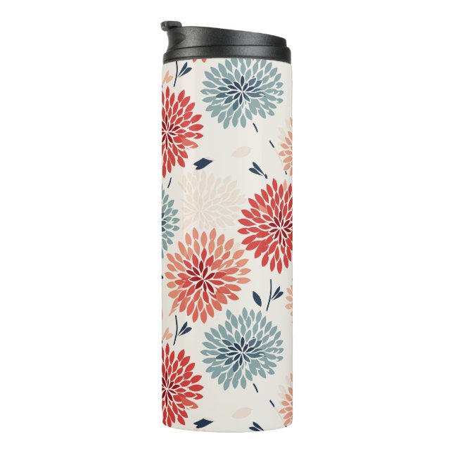 Vintage Chrysanthemum Motif Japenese Pattern Thermal Tumbler (Rotated Right)