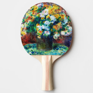 Vintage Chrysanthemums by Pierre-Auguste Renoir Ping Pong Paddle
