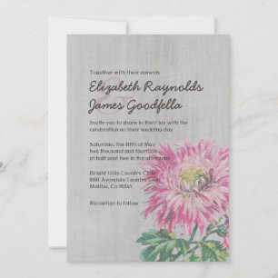 Vintage Chrysanths Wedding Invitations