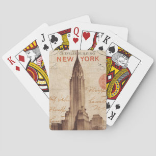Vintage Chrysler Building in New York Playing Cards