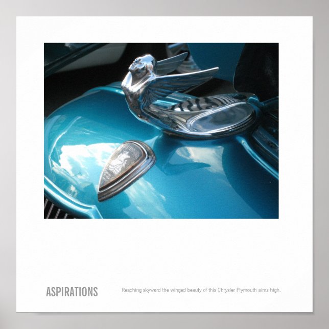Vintage Chrysler Plymouth Hood Ornament Photograph Poster (Front)