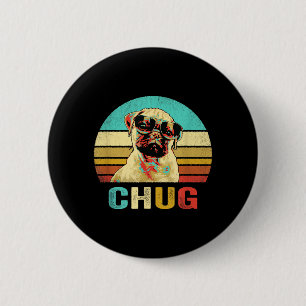 Vintage Chug Shirt Dog Sunset 2 Inch Round Button