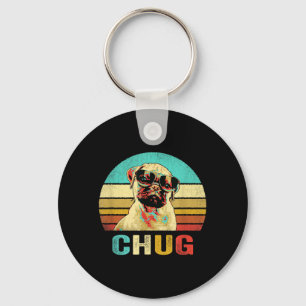 Vintage Chug Shirt Dog Sunset Keychain