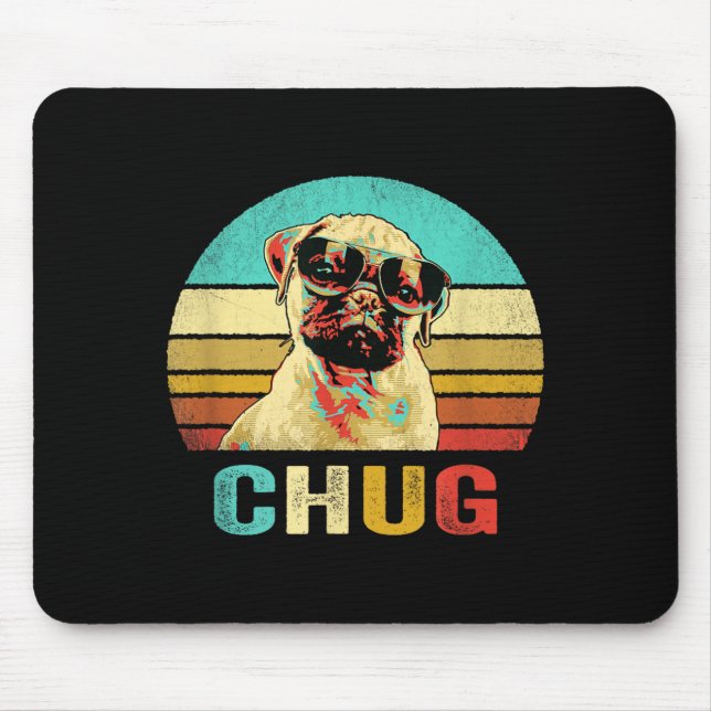 Vintage Chug Shirt Dog Sunset Mouse Pad (Front)