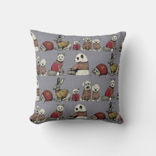 vintage chums throw pillow