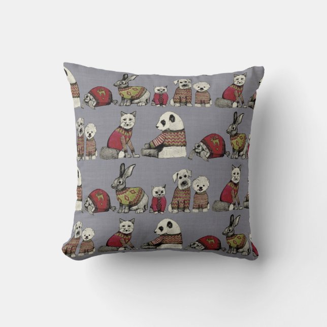 vintage chums throw pillow (Front)