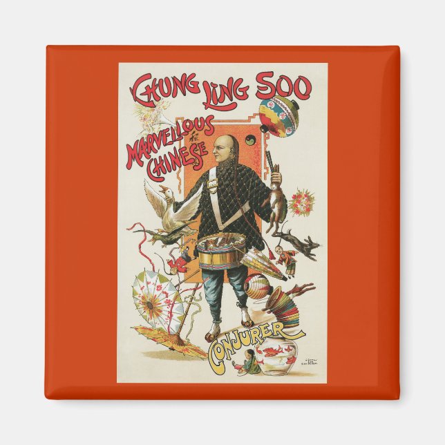 Vintage Chung Ling Soo Magician Poster Magnet (Front)