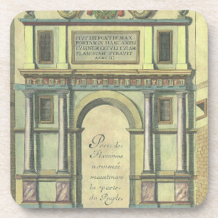 Vintage Church Door Entry Renaissance Architecture Coaster