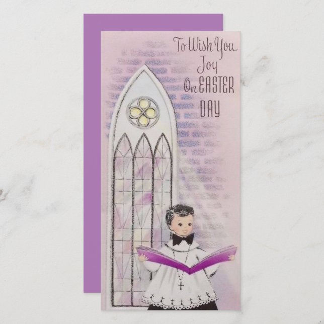 Vintage Church Sermon On Easter Day Holiday Card (Front/Back)