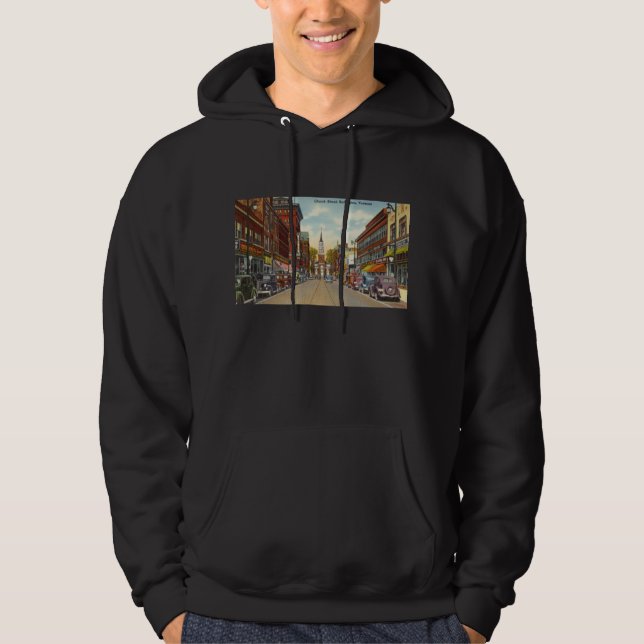 Vintage Church Street, Burlington, VT Hoodie (Front)