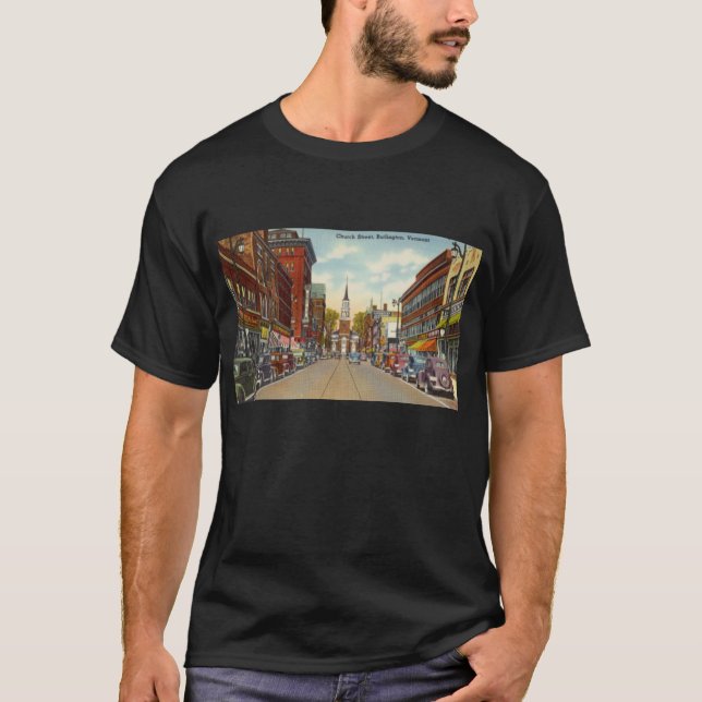 Vintage Church Street, Burlington, VT  T-Shirt (Front)