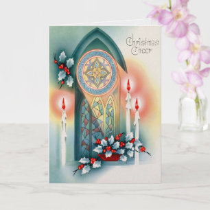 Vintage Church Window Christmas Card