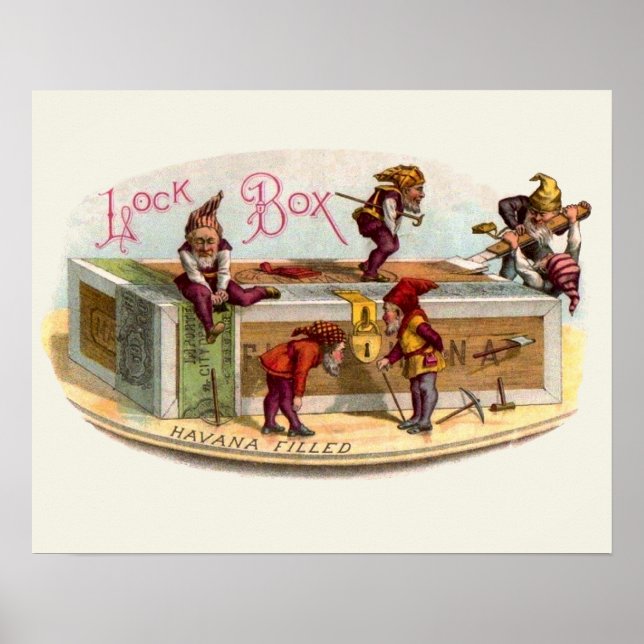 Vintage Cigar Box Gnomes Poster (Front)