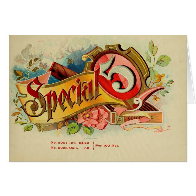 Vintage Cigar Box Label (Front Horizontal)