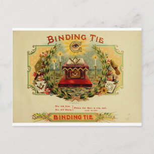 Vintage Cigar Box Label BINDING TIE (15) Postcard