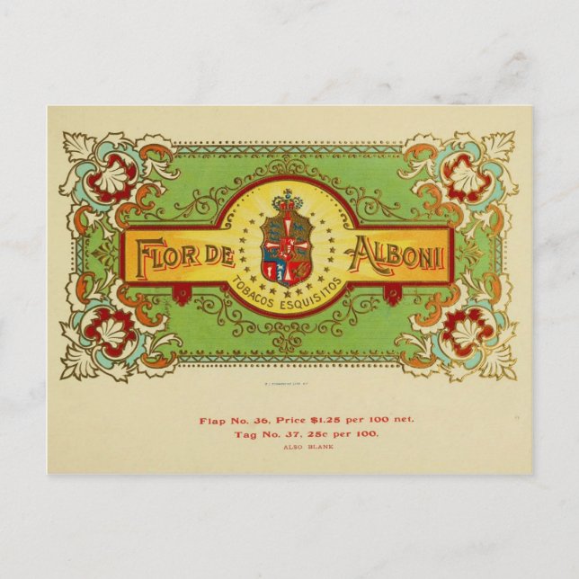 Vintage Cigar Box Label Postcard 64 (Front)