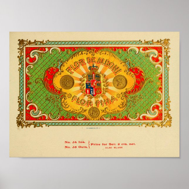Vintage Cigar Box Label Poster (Front)