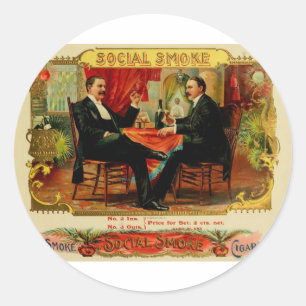Vintage Cigar Box Label SOCIAL SMOKE (L4)