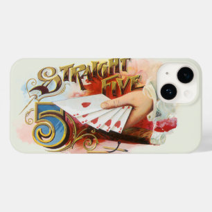 Vintage Cigar Label Art Straight Flush with Hearts Case-Mate iPhone 14 Case