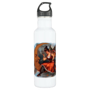 Vintage Cigar Label Art, Victorian Fairy on Moon 710 Ml Water Bottle