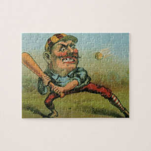 Vintage Cigar Label, Sports Baseball Tansill Punch Jigsaw Puzzle