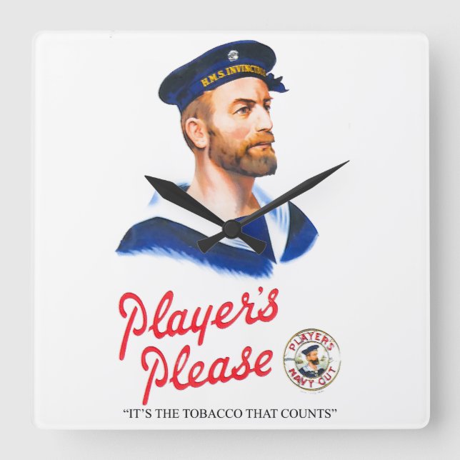 Vintage cigarette add for Round Wall Clock (Front)