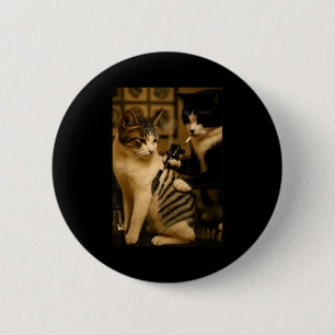 Vintage Cigarette Cat Smoking Tattoo Inked Artist  2 Inch Round Button