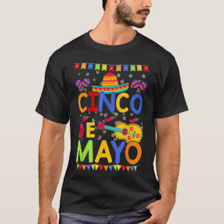 Vintage Cinco De Mayo Meico Guitar Funny T-Shirt