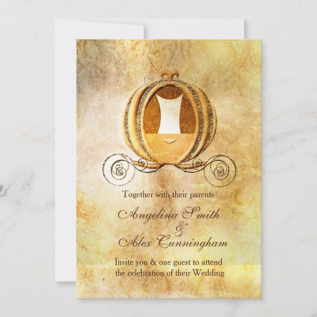 Vintage Cinderella Carriage Princess Invitation (Front)