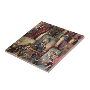 Vintage Cinderella Christmas Montage Tile